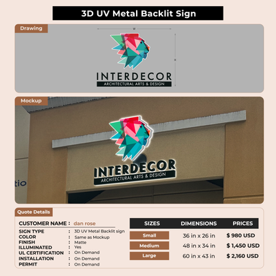 Custom Signs For dan rose