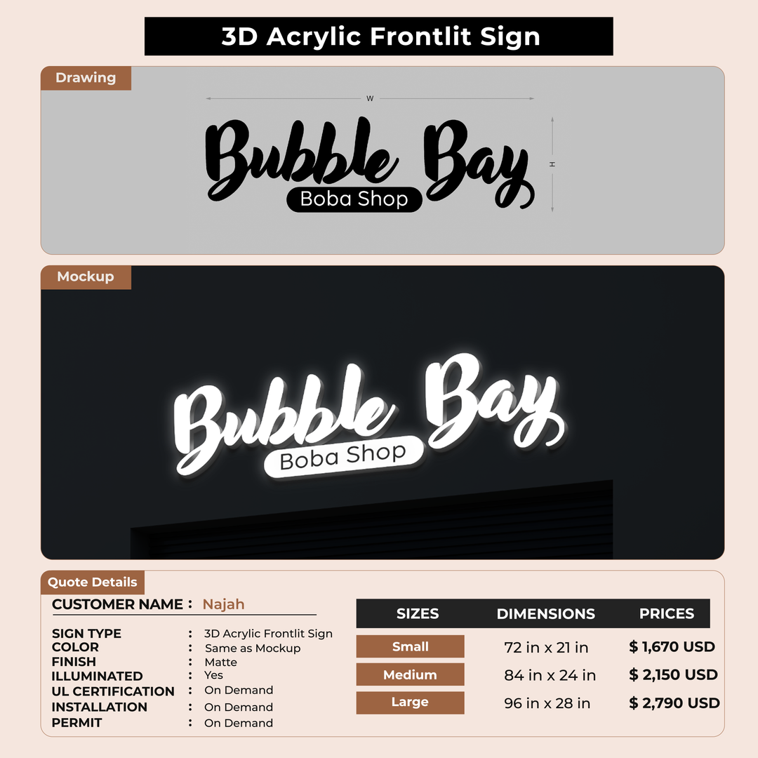Custom Signs for Najah