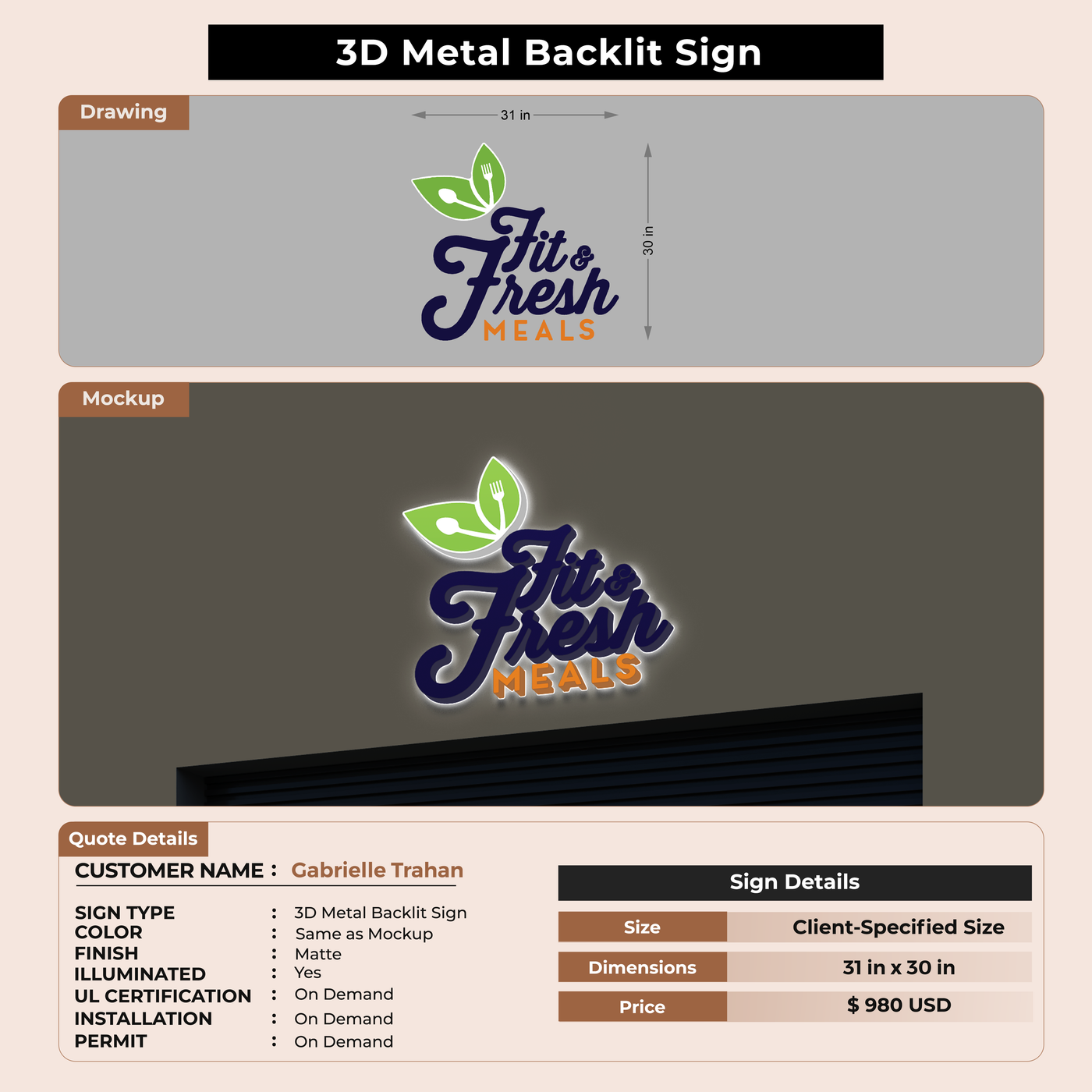 Custom Signs For Gabrielle Trahan