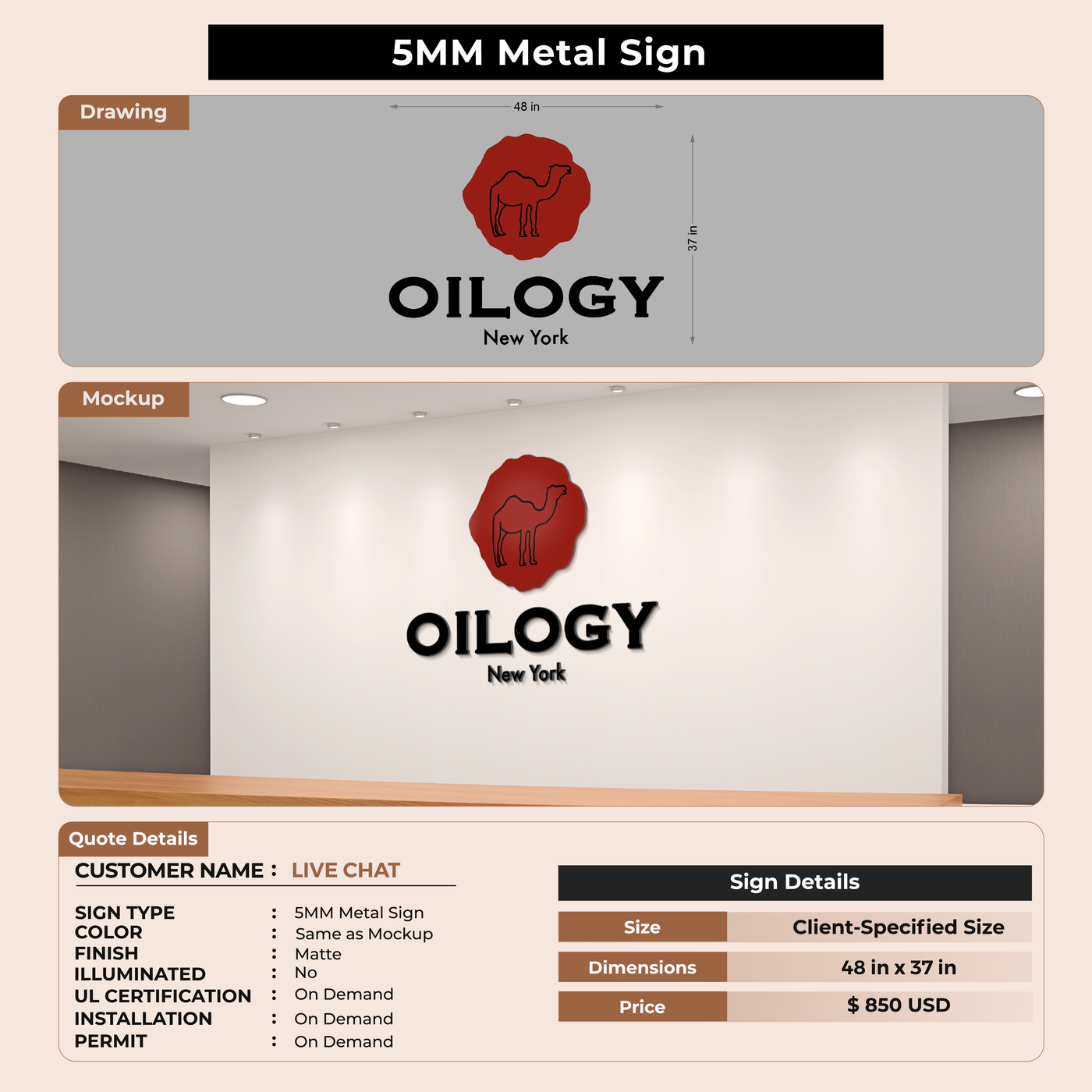 Custom Signs For Live Chat Clinet