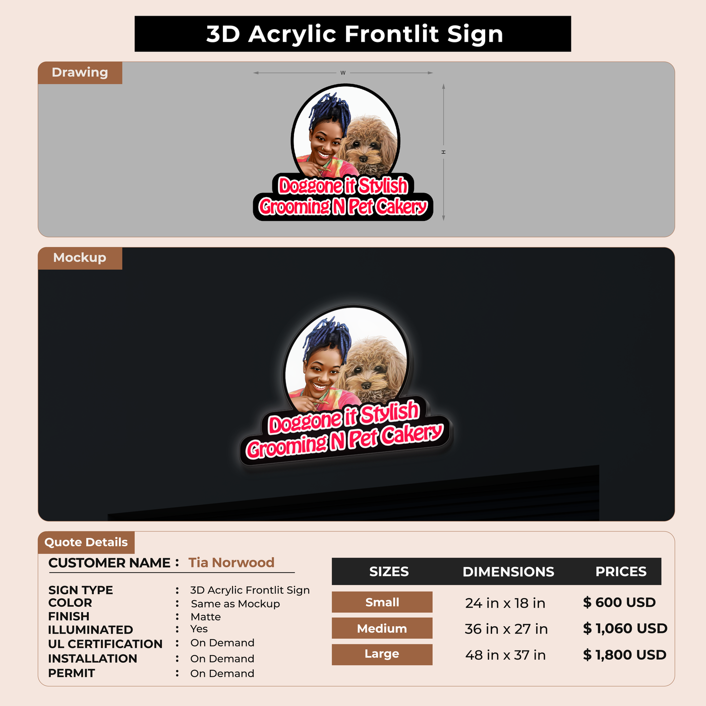 Custom Signs for Tia Norwood