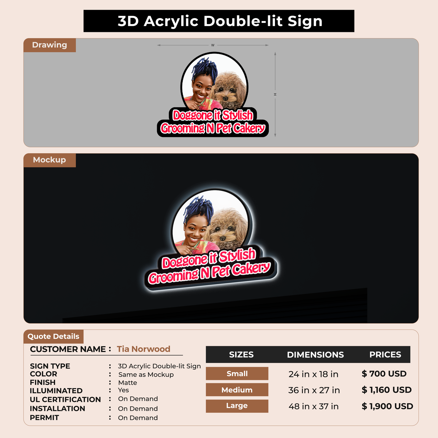 Custom Signs for Tia Norwood