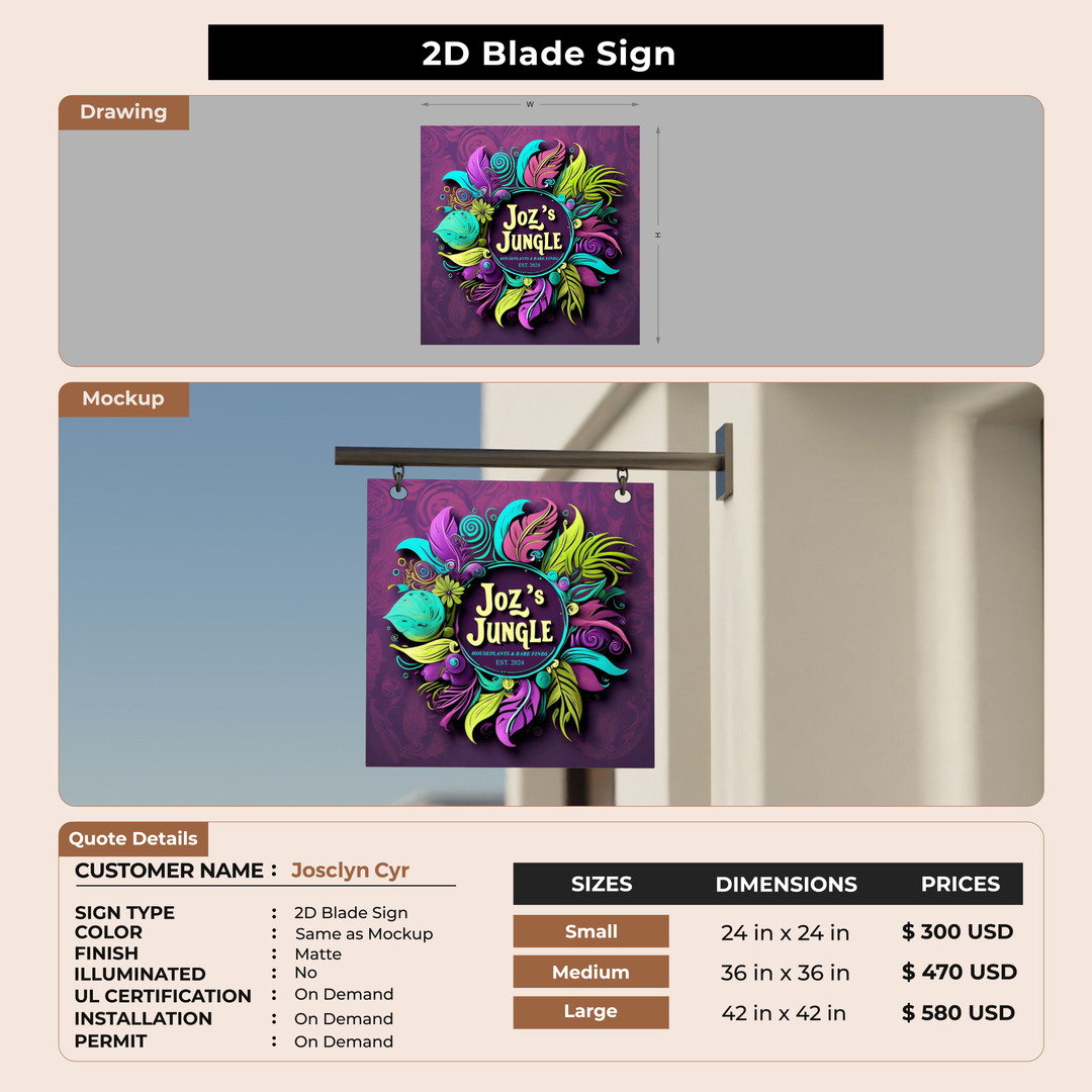 2D Blade sign for Josclyn Cyr