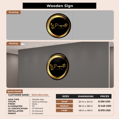 Business signage for Deira Berrueta