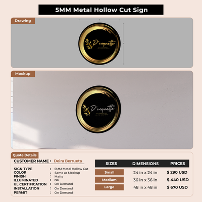 Business signage for Deira Berrueta