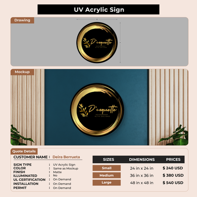 Business signage for Deira Berrueta