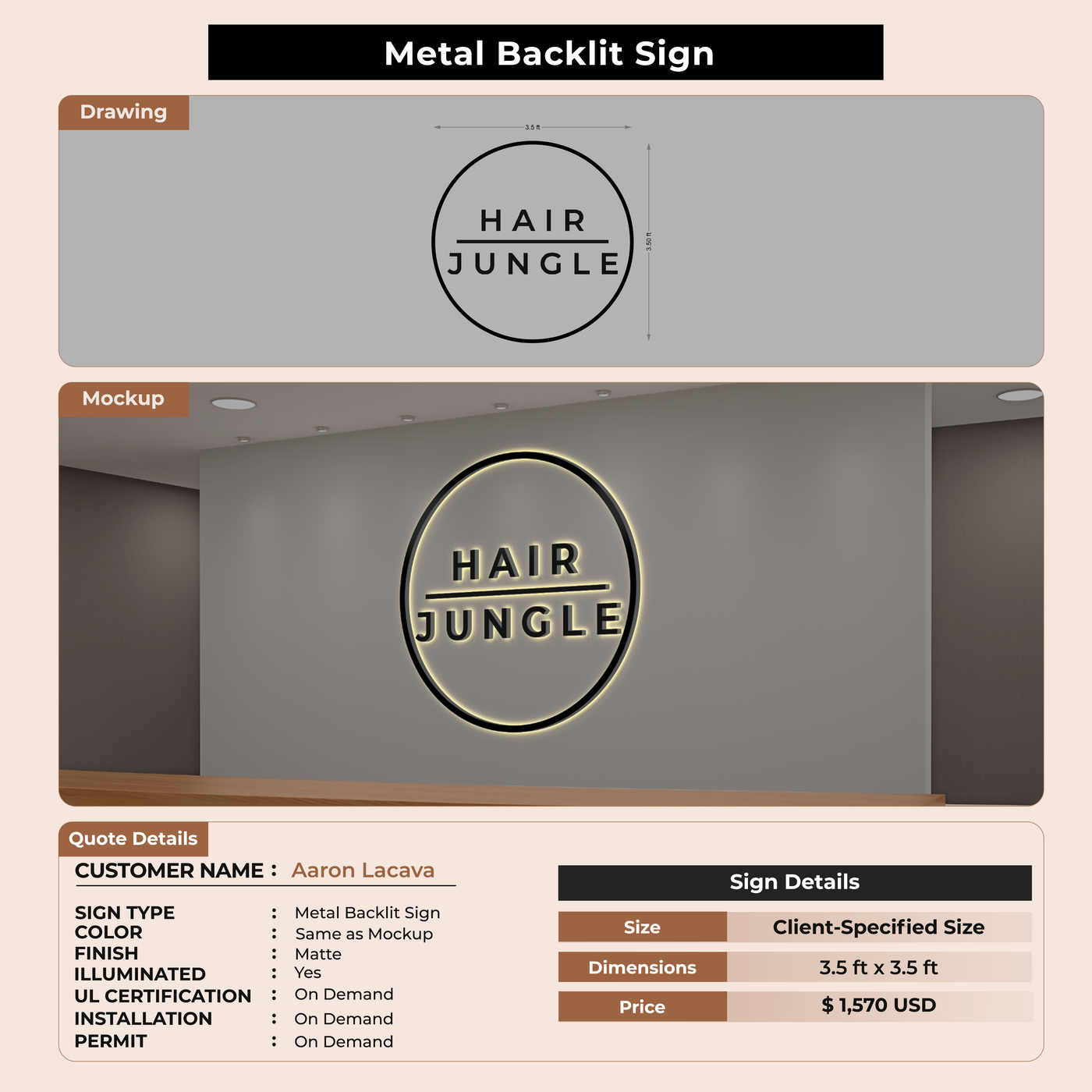 Custom Signs For Aaron Lacava