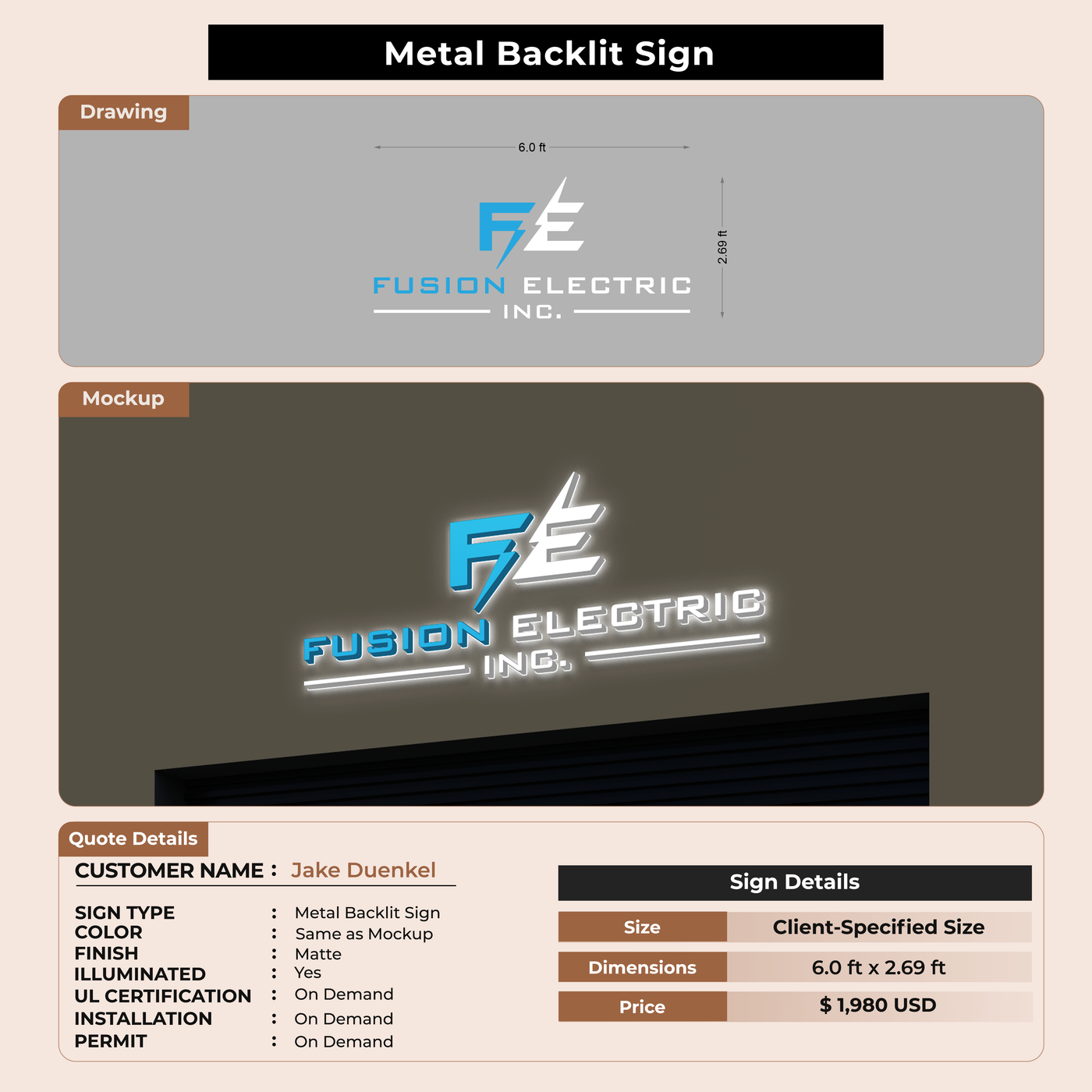 Custom Signs for Jake Duenkel