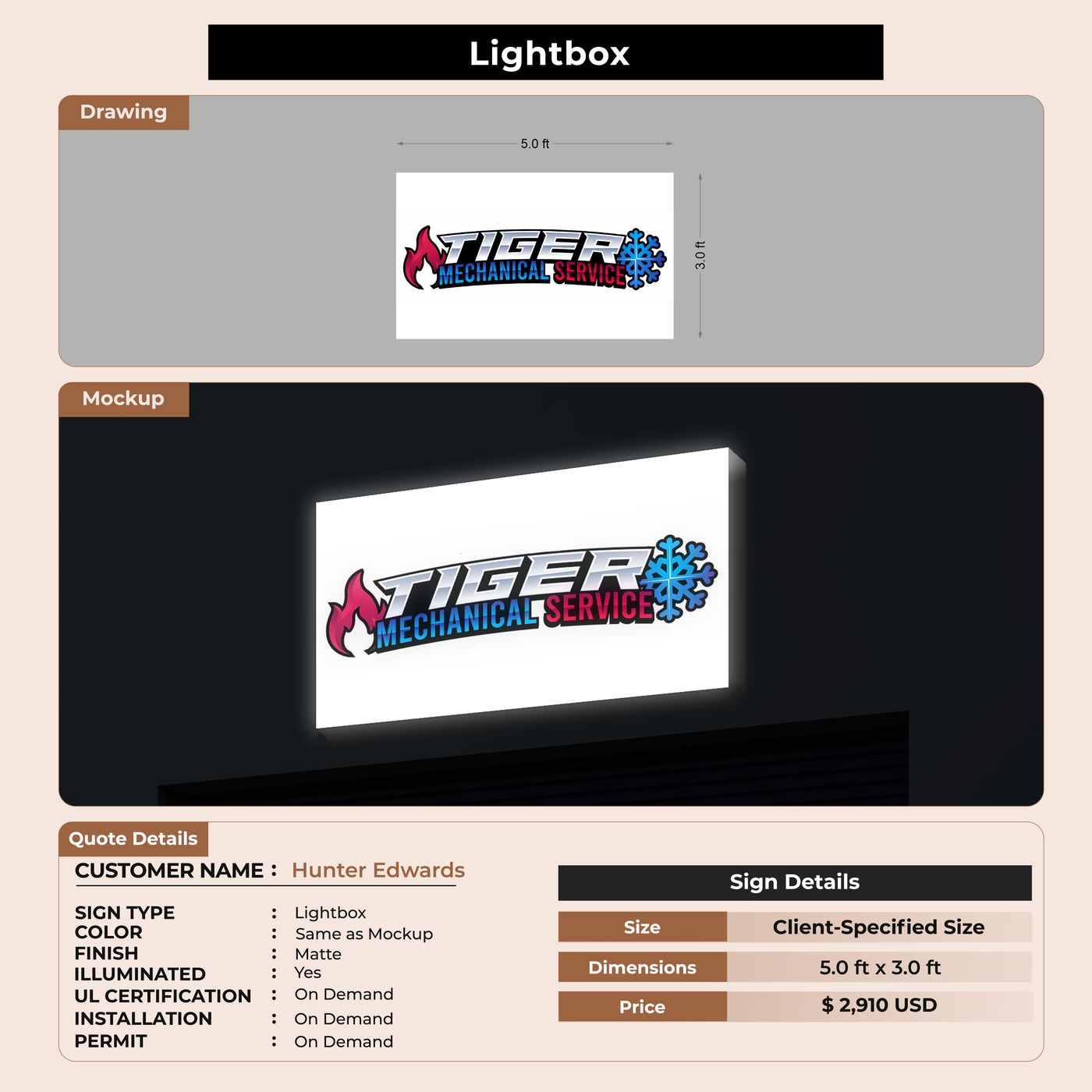 Lightbox Sign For Hunter Edwards