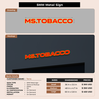 custom signs for Terra