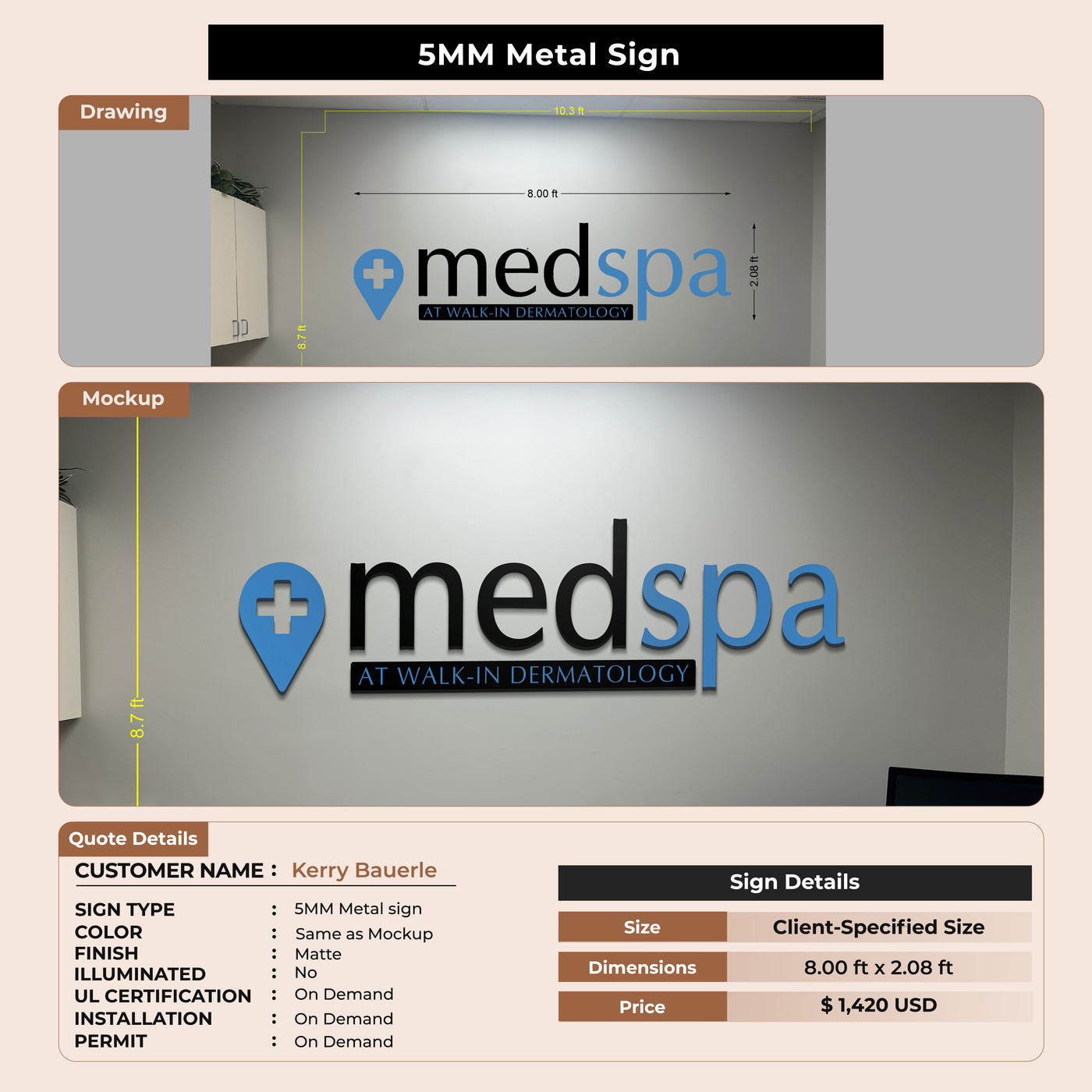 5MM Metal Sign For finzaclarken