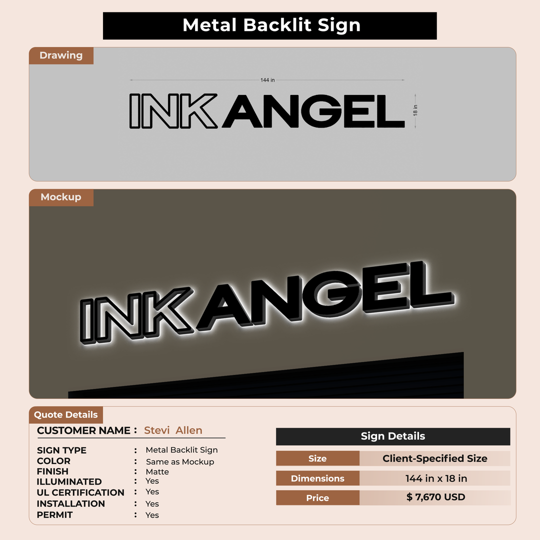 3d metal backlit for Stevi  Allen