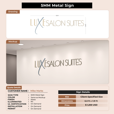 5mm metal sign for Mike Marks