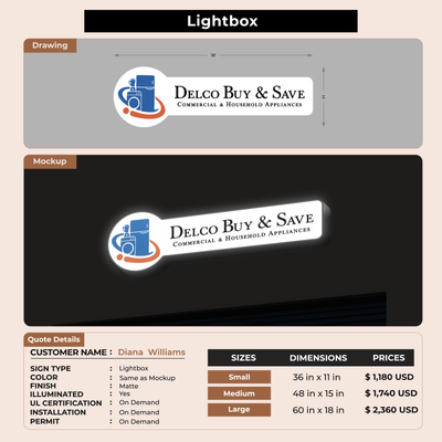 Business signage for Diana  Williams