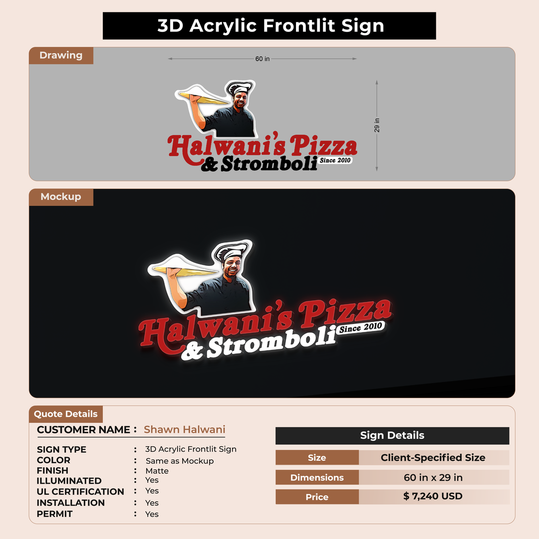 Lightbox Sign for Shawn Halwani