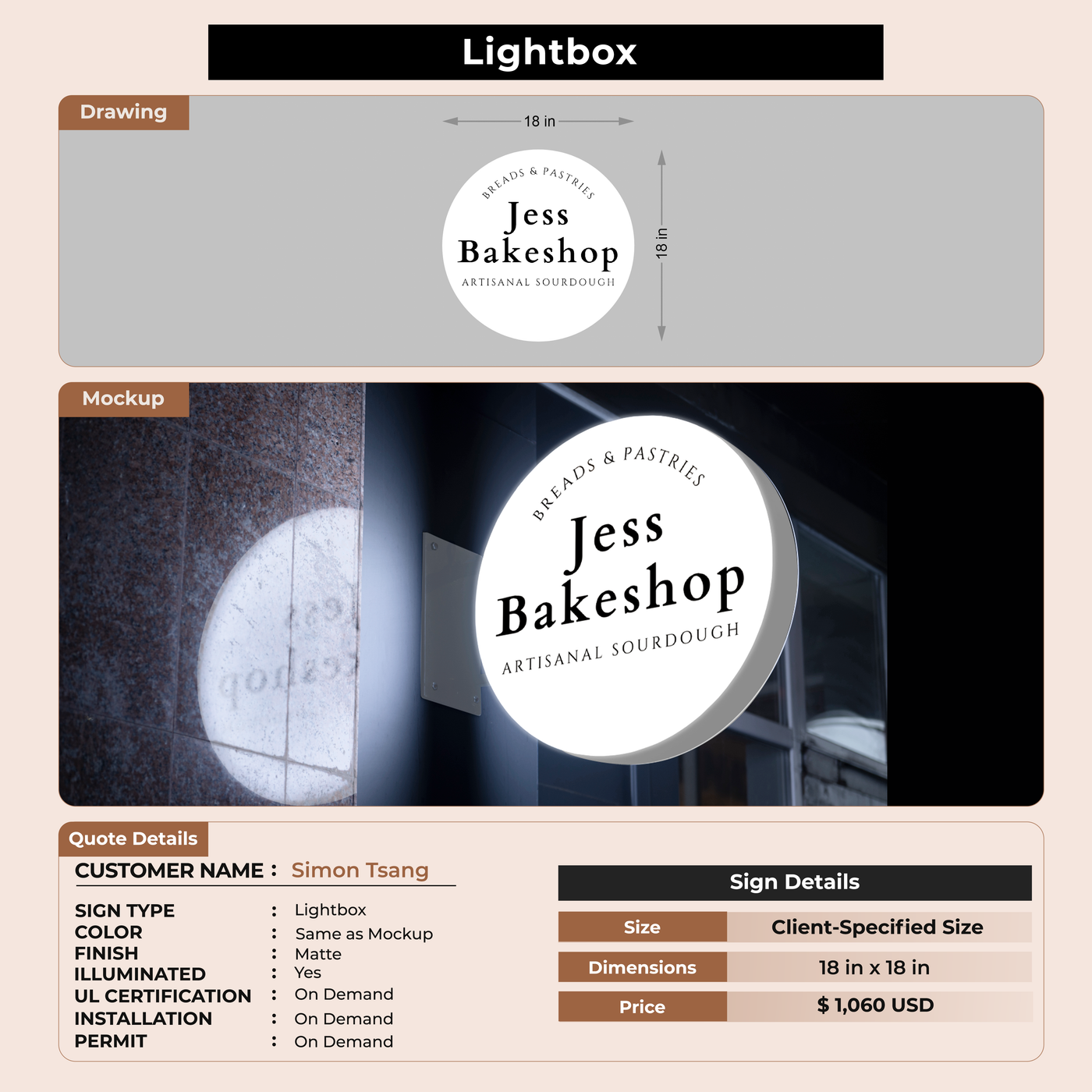 Lightbox Sign For Simon Tsang