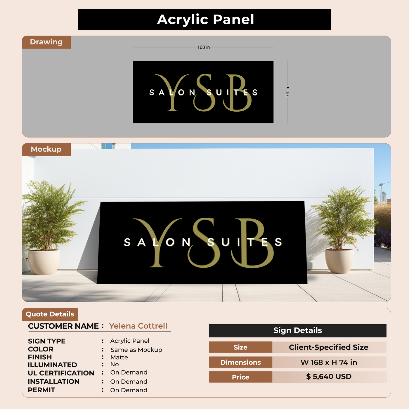 UV Acrylic Panel For Yelena Cottrell