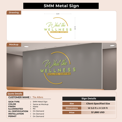 3D Metal Back-lit Sign Ffro Tia Albro