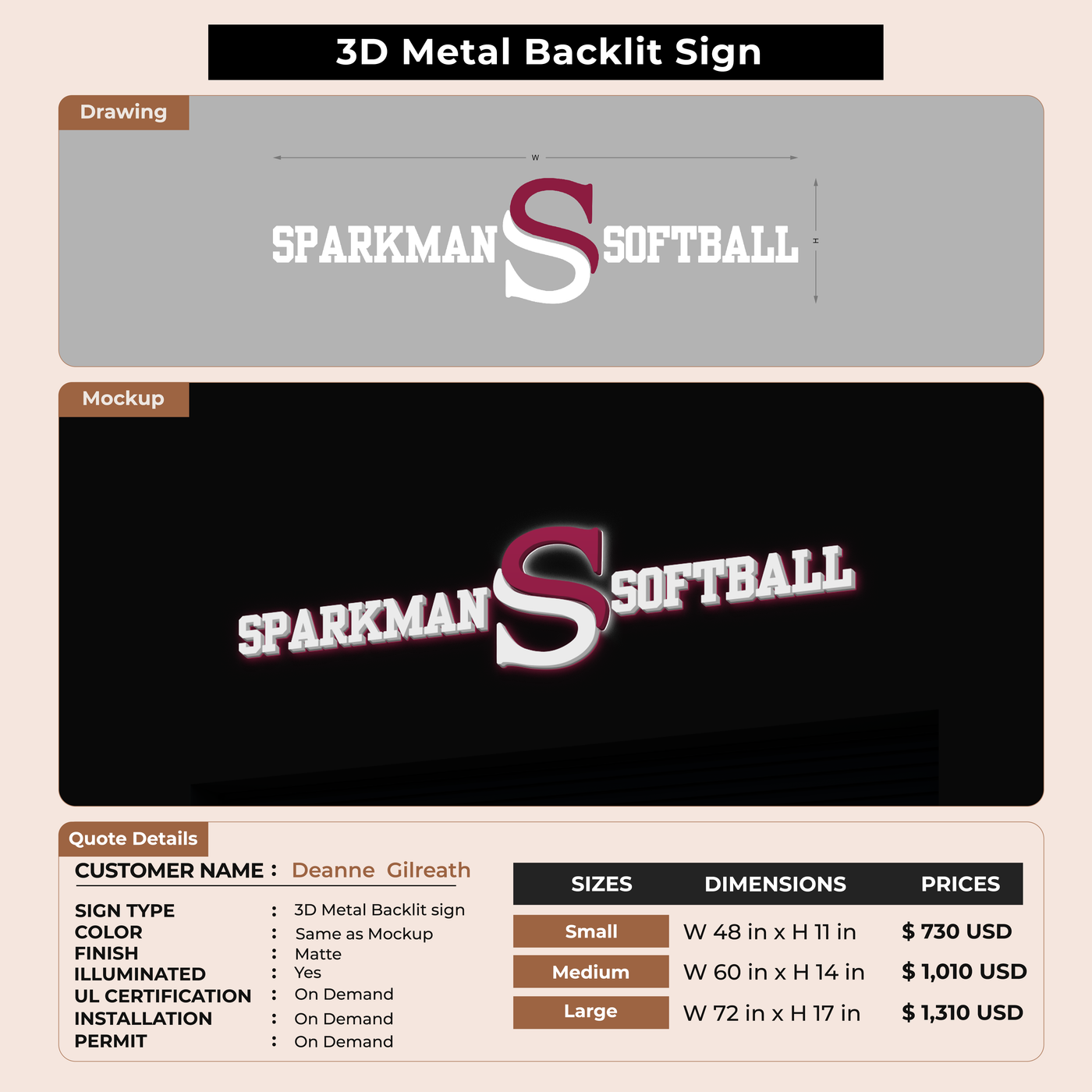 Custom Signs For Deanne  Gilreath