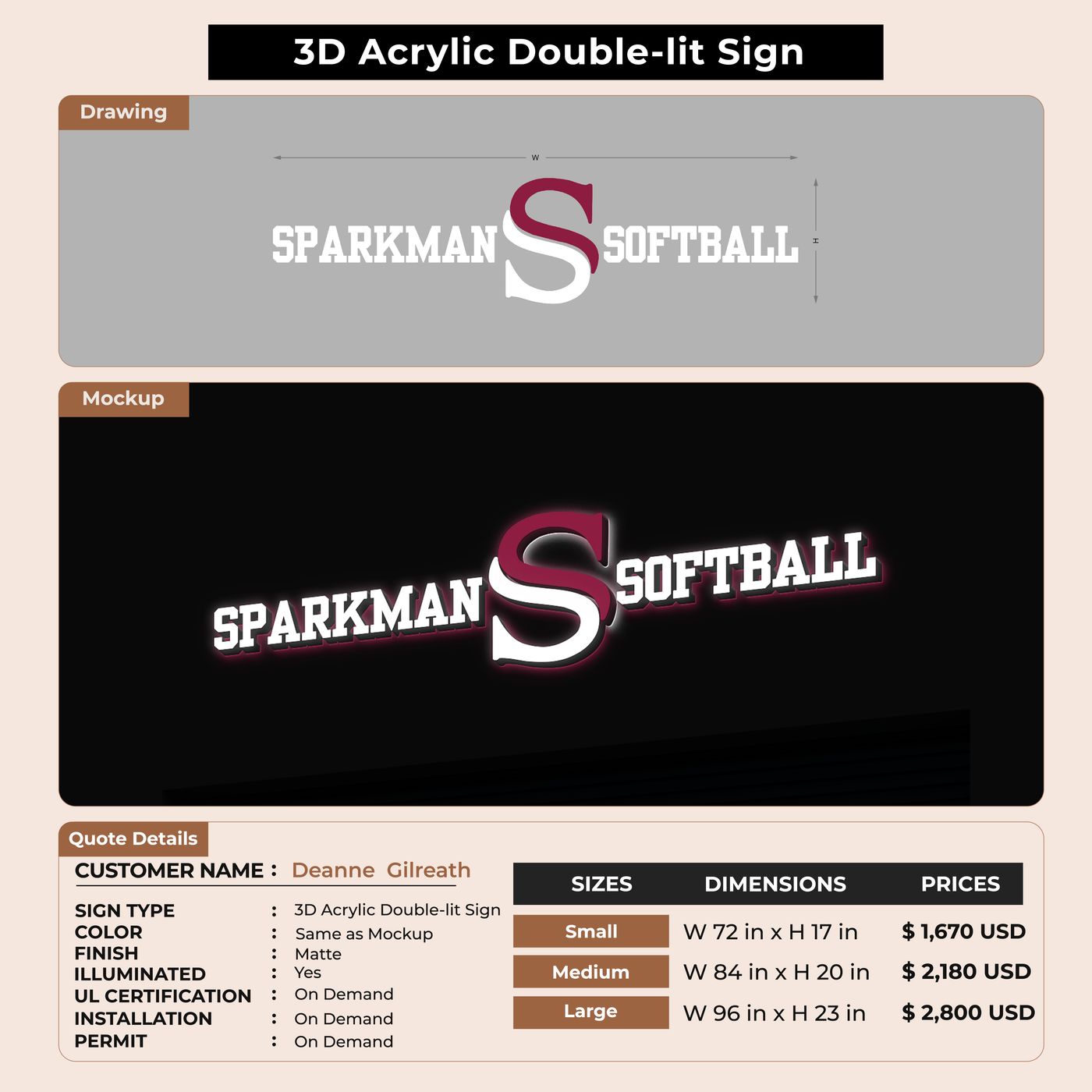 Custom Signs For Deanne  Gilreath
