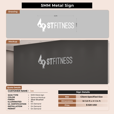 5MM Metal Sign for ivo