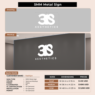 Business signage for Vashlyn