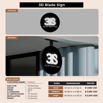 Business signage for Vashlyn