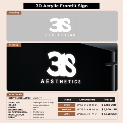 Business signage for Vashlyn