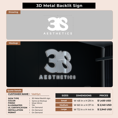 Business signage for Vashlyn