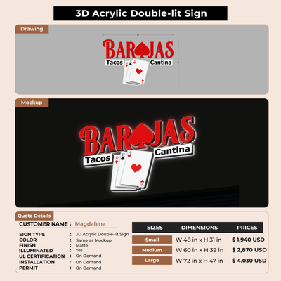 3D Acrylic doublelit for Magdalena