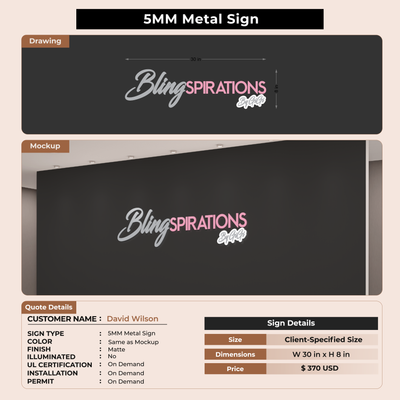 3D Metal Backlit for David Wilson