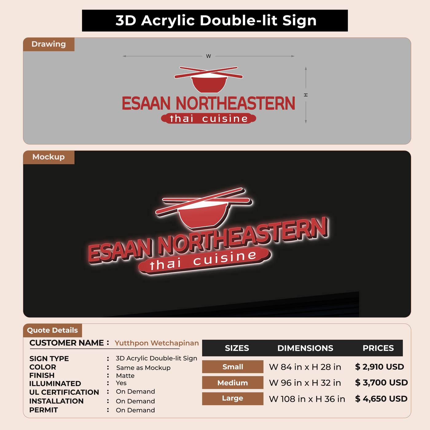 Custom Signs For Yutthpon Wetchapinan