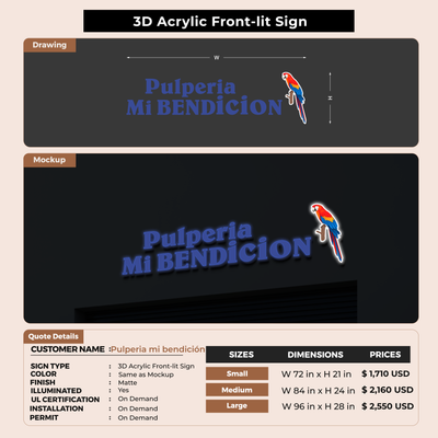 Custom Signs For Pulperia mi bendición
