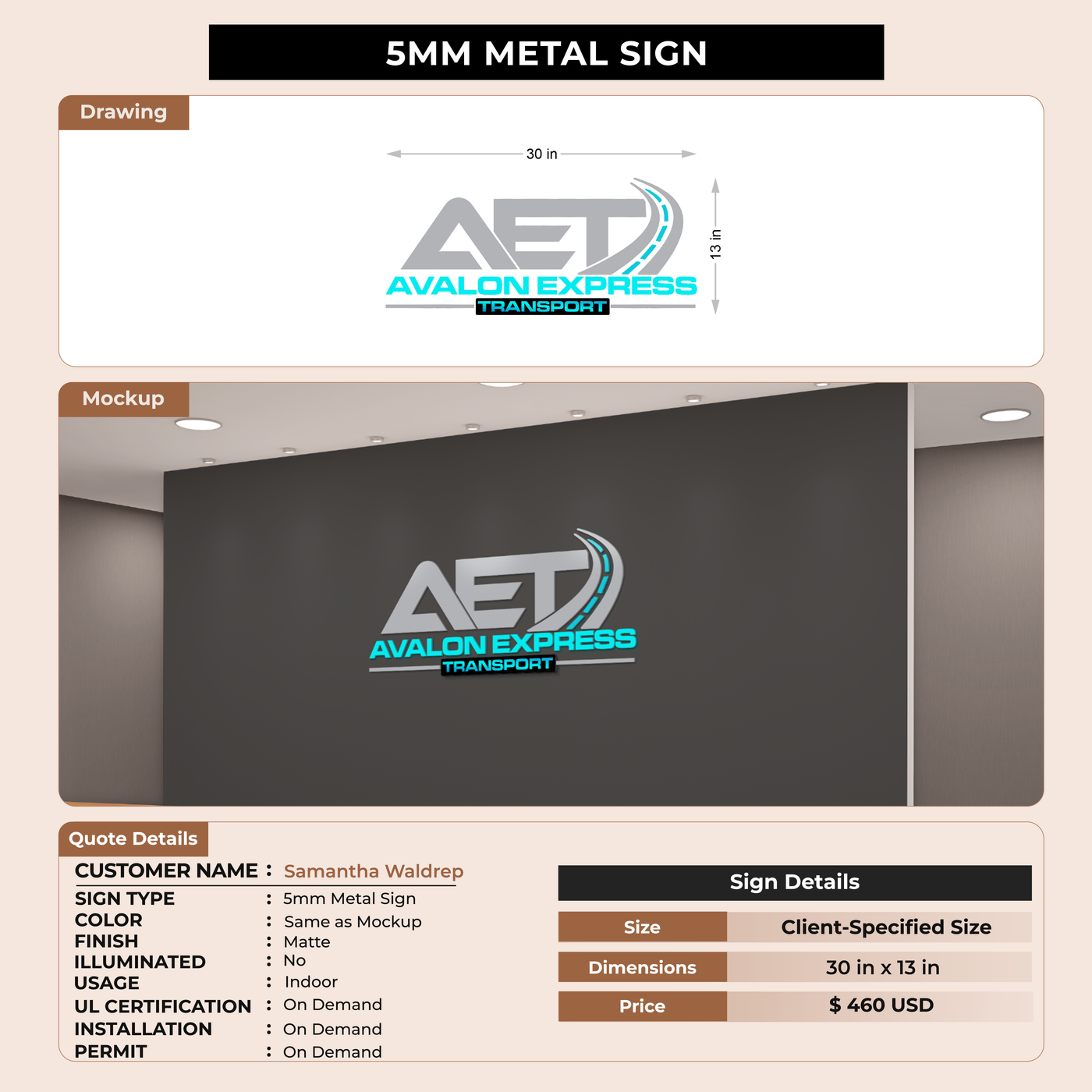 Custom Signs For Samantha Waldrep
