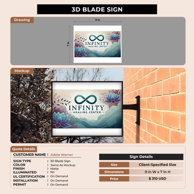 3D Blade Signage for Adela Warner