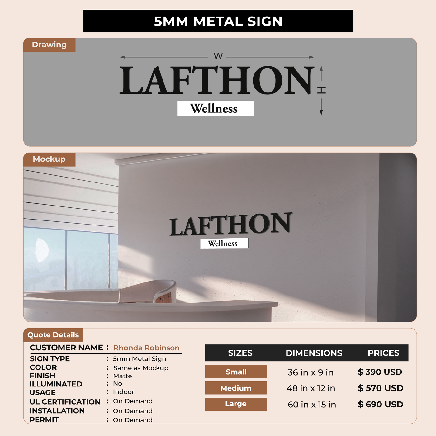 Custom Signs For Rhonda Robinson