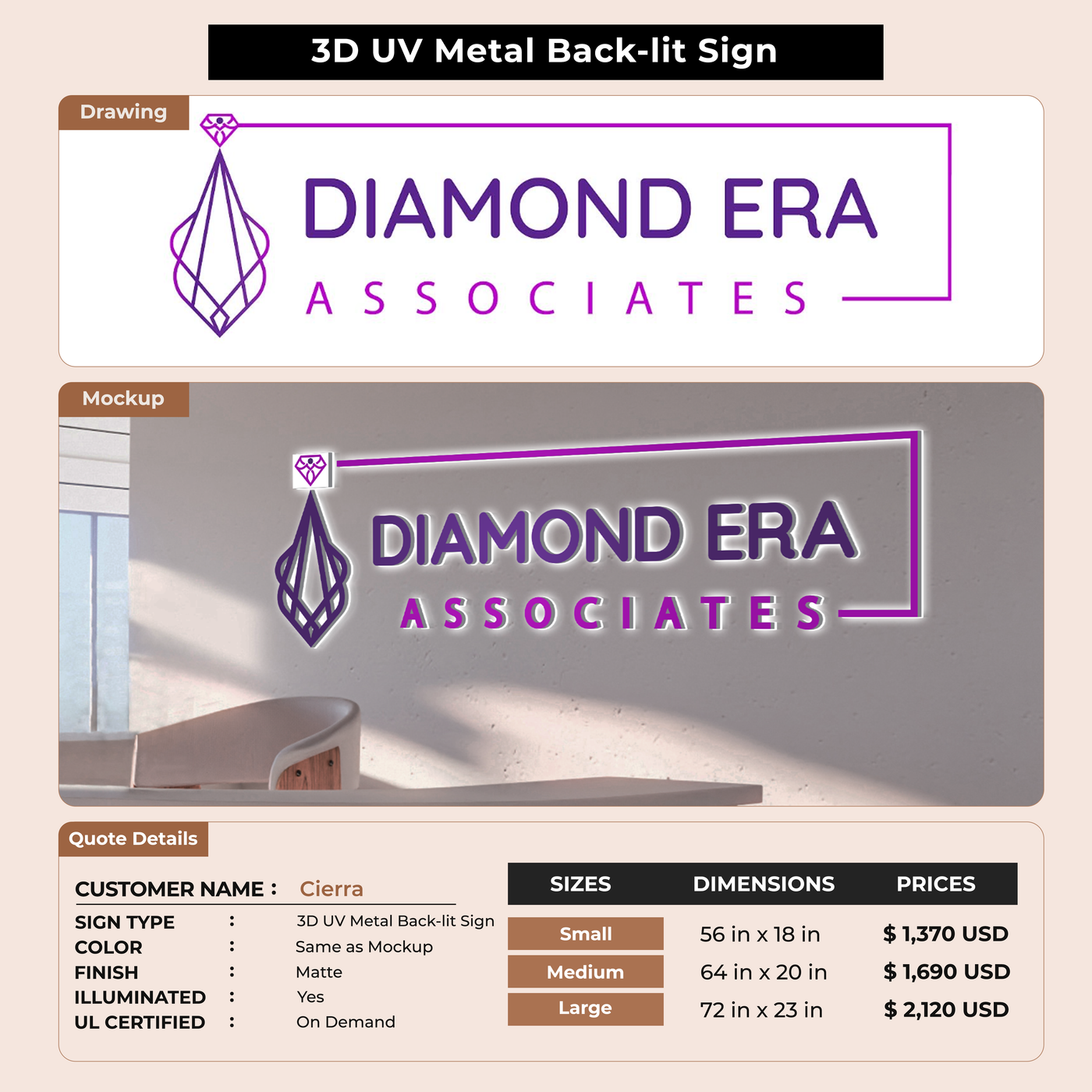 Custom Signs For Cierra