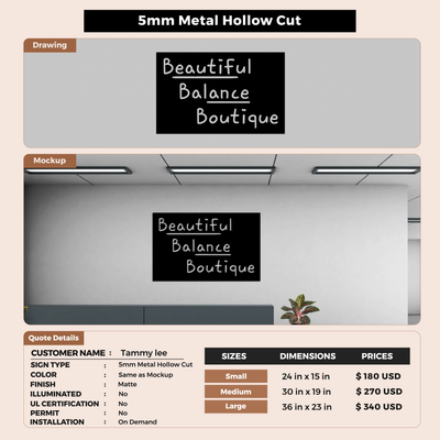 Business signage for tammy lee