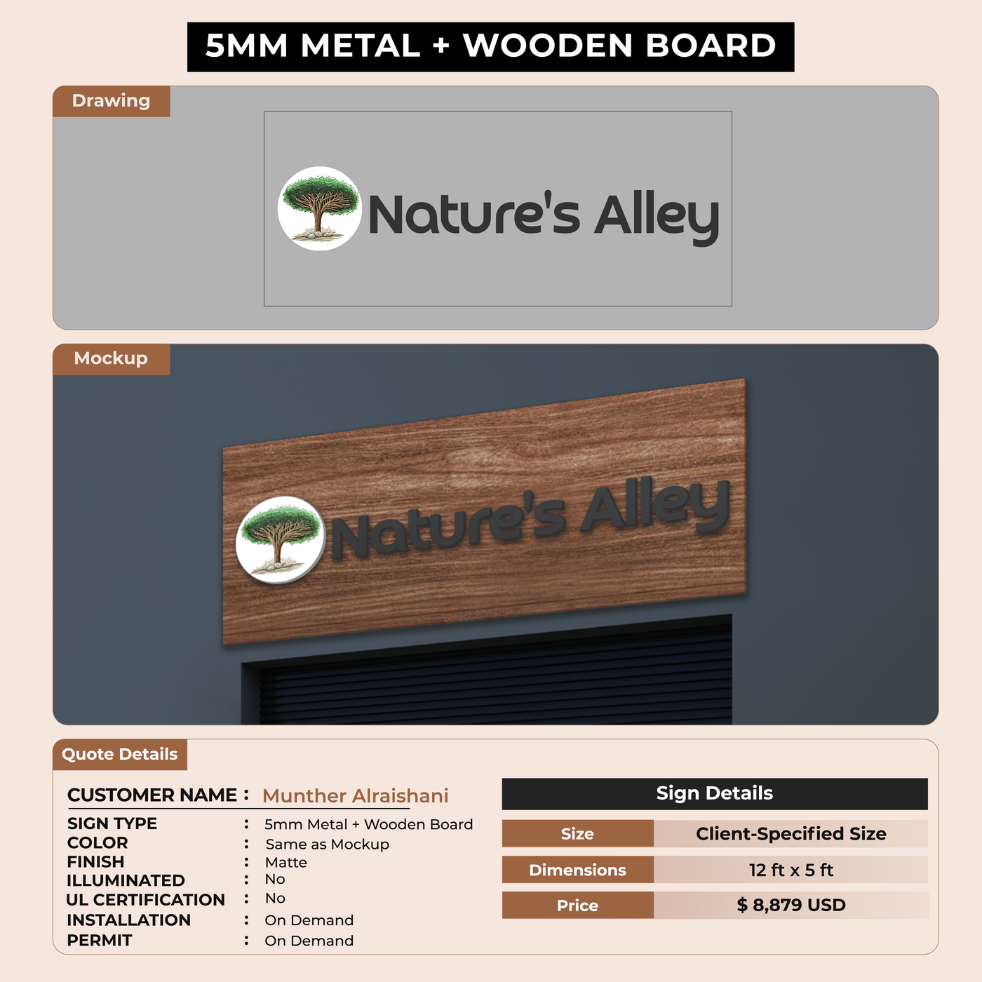 Custom Signs for Munther Alraishani