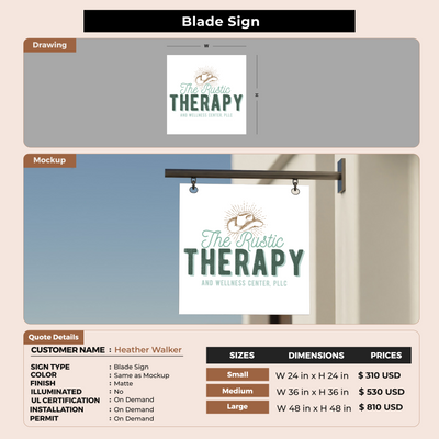 2D Blade Sign For Heather Walker
