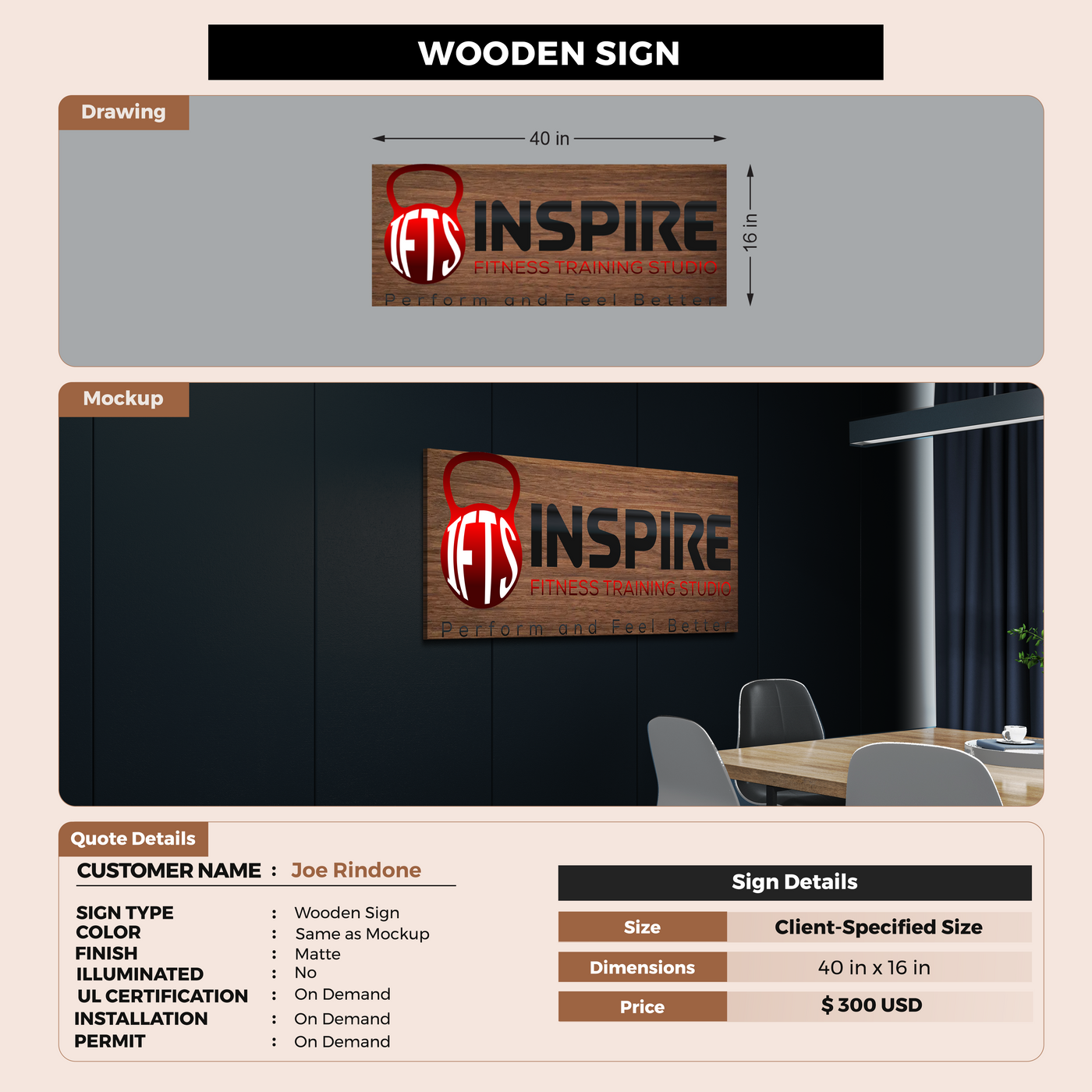 Custom Signs For Joe Rindone