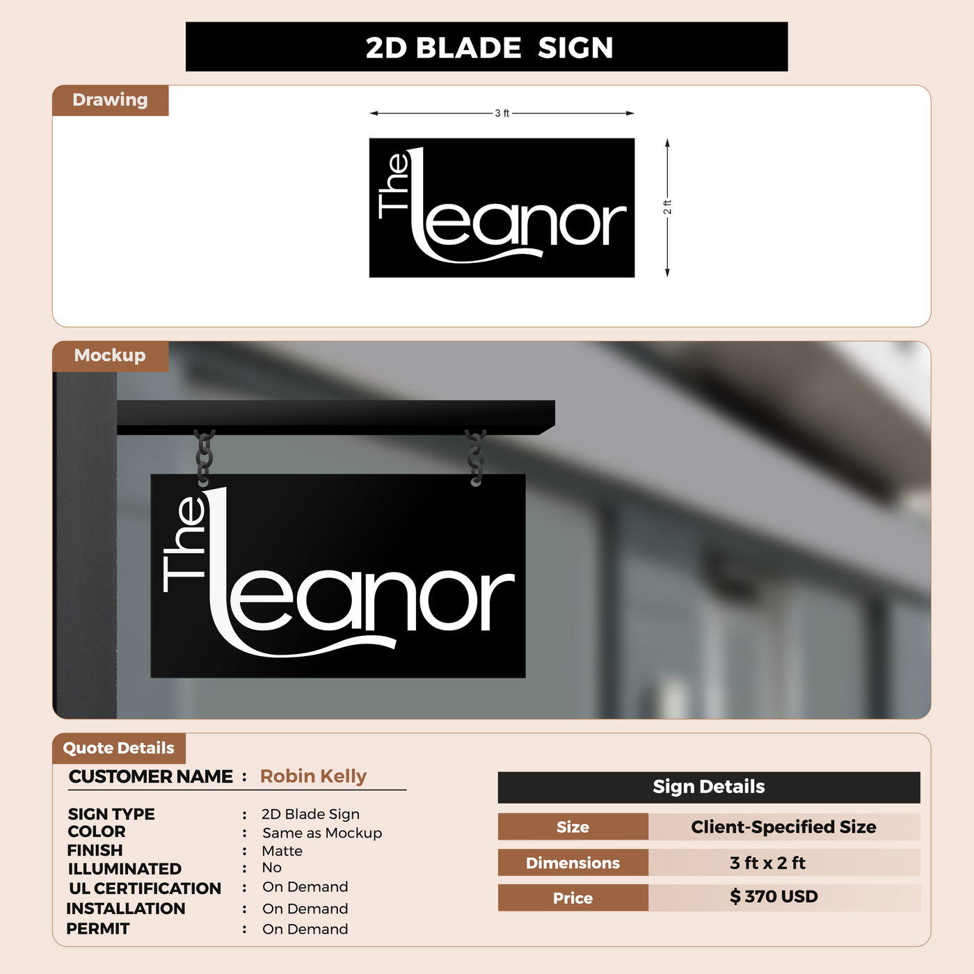 2D Blade Signs For Robin Kelly