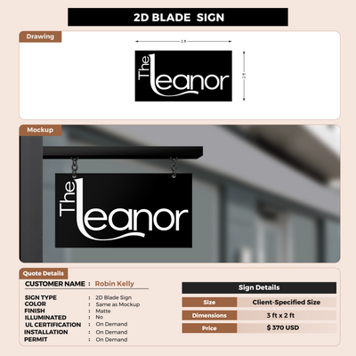2D Blade Signs For Robin Kelly