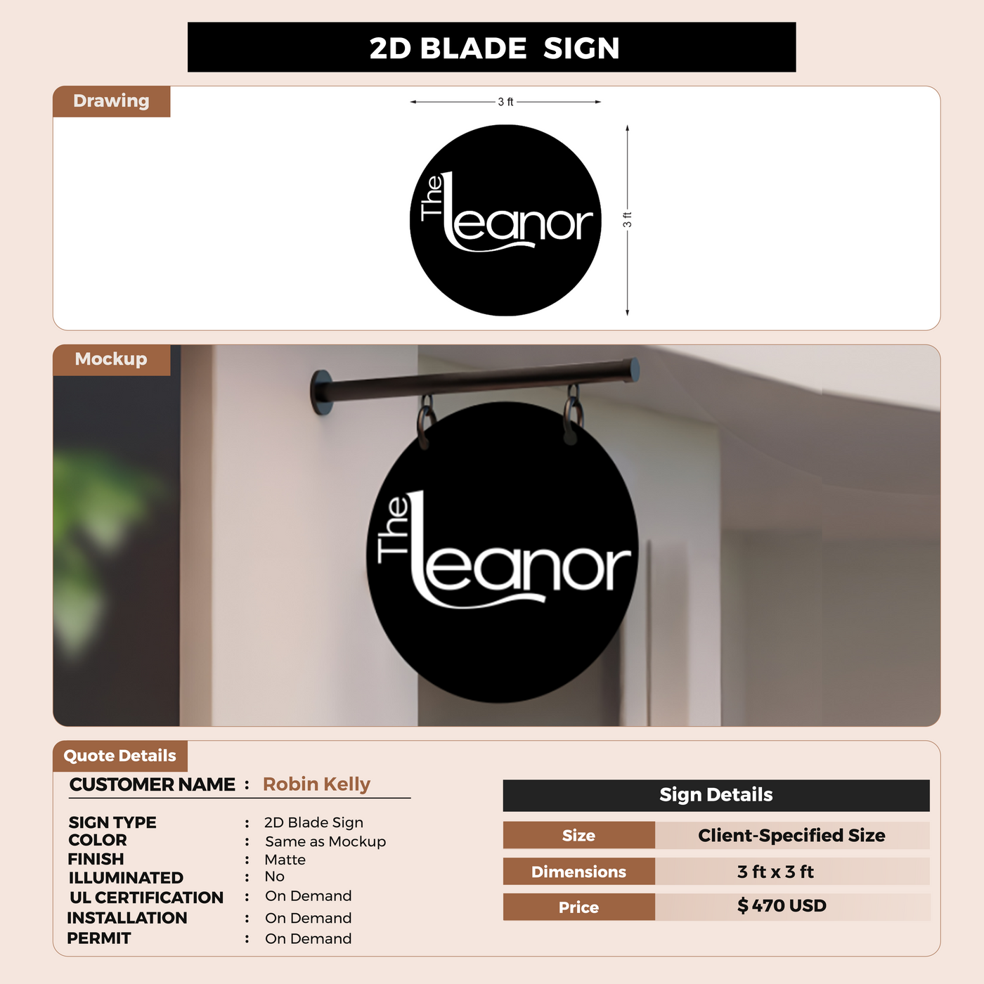 2D Blade Signs For Robin Kelly