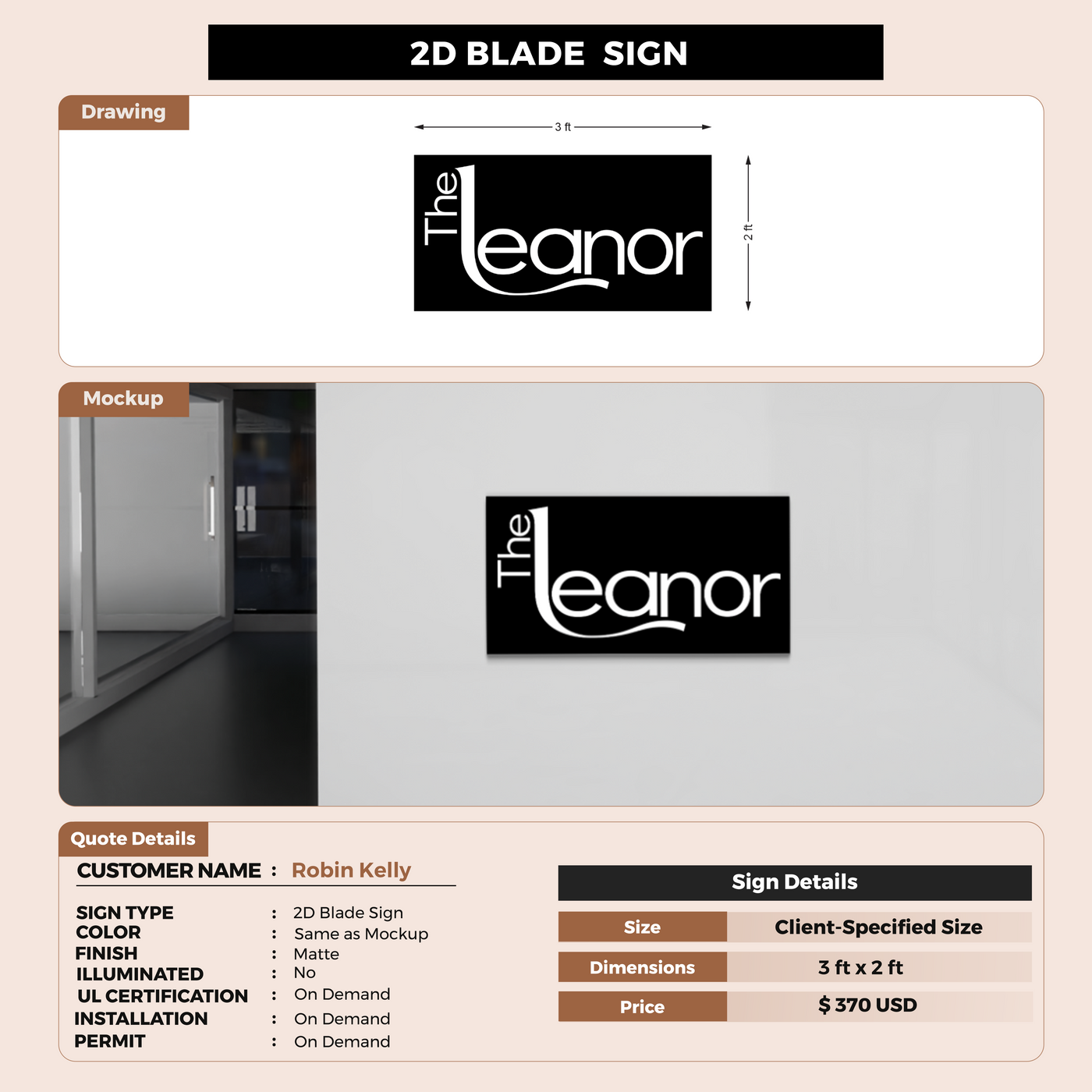 2D Blade Signs For Robin Kelly