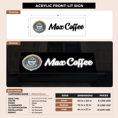 Custom Signs For Maximiliano