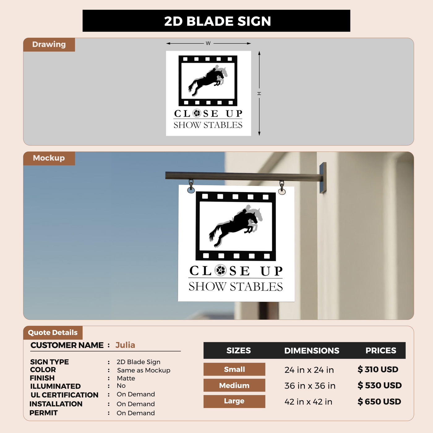 2D Blade Sign For Julia