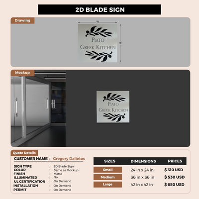 2D Blade sign for Gregory Dalietos