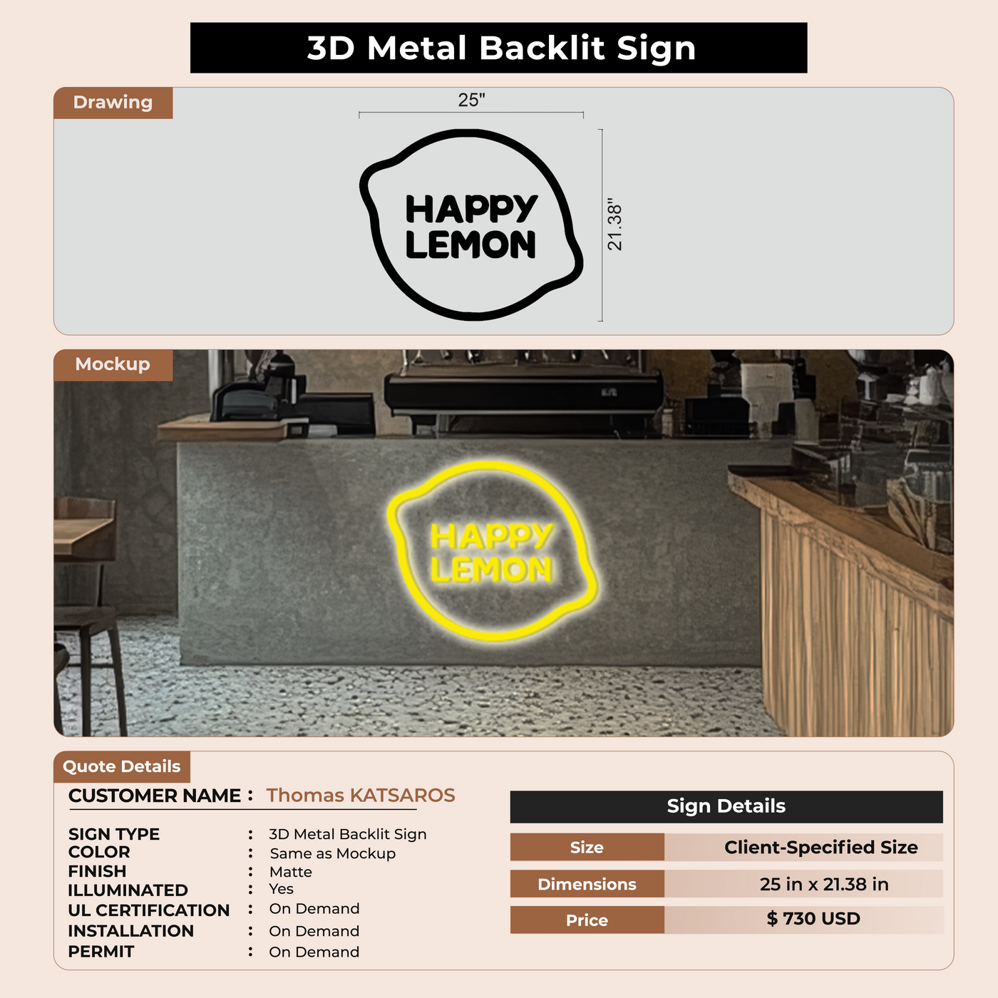 custom sign for Thomas KATSAROS