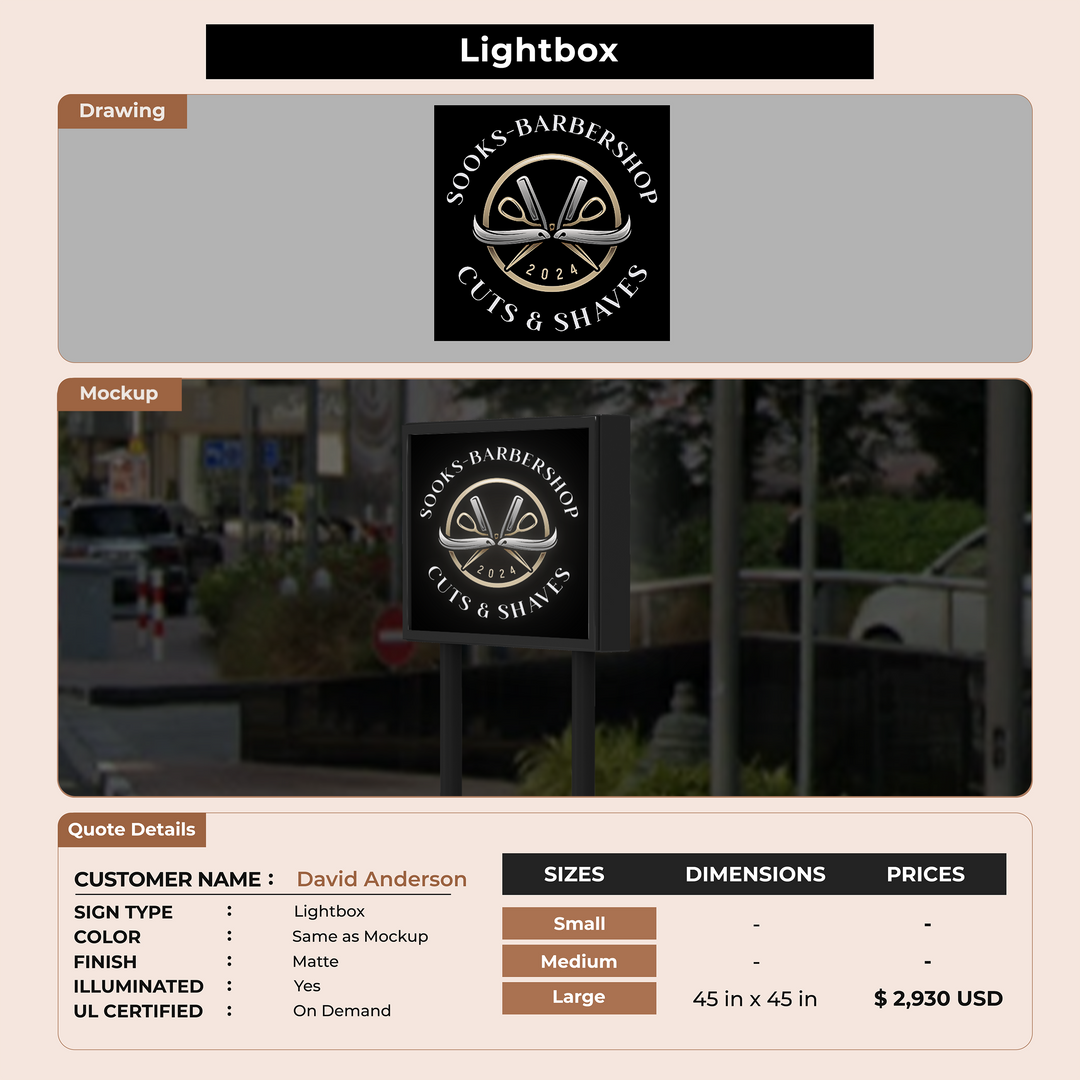 Business Signage for David Anderson